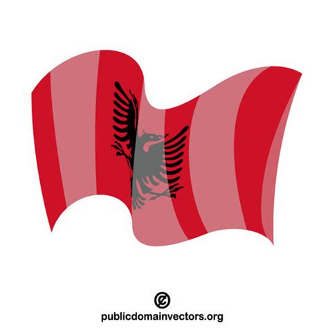 Albanian Flag Waving