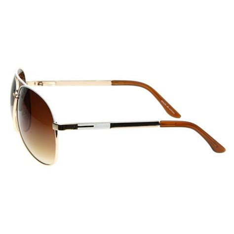 Designer Inspired Large Metal Aviator Sunglasses - zeroUV