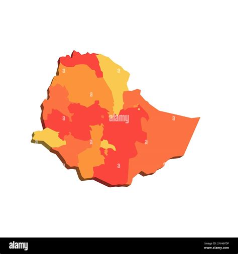 Ethiopia Political Map Of Administrative Divisions Regions And