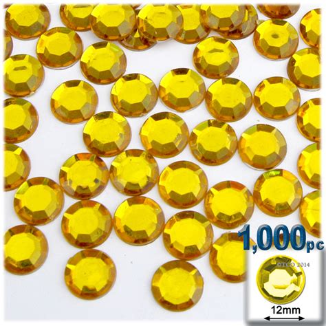 Rhinestones Flatback Round 12mm 1 000 Pc Golden Yellow