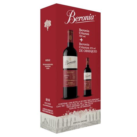 Vino Tinto Beronia Crianza 750 Ml 1 Botella De 375 Ml Walmart