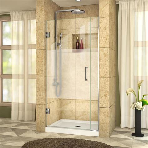 Shop DreamLine Unidoor Plus 33.5-in to 34-in Frameless Hinged Shower Door at Lowes.com