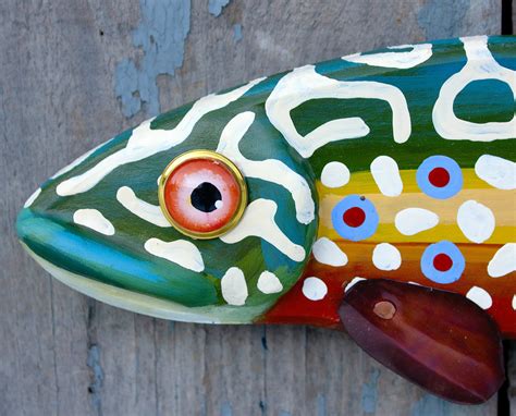 Craig 16 Brook Trout Carved Folk Art Fish Wall Art