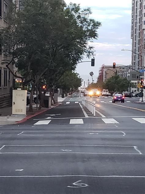 New protected bike lanes in downtown San Diego. Hopefully this