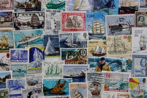 25 Boat Postage Stamps World Mixed Lot Nautical Ships Etsy