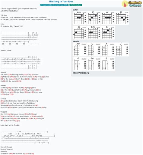 Chord: The Story in Your Eyes - tab, song lyric, sheet, guitar, ukulele ...