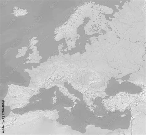 Shaded Relief Map Of Europe Edusvetgobgt