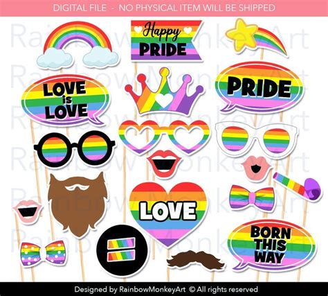 Printable Pride Photo Booth Props Pride Month Photobooth Etsy UK In