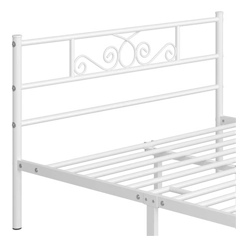 Renwick Jocelyn Modern Scroll Metal Platform Queen Bed, White - Walmart.com