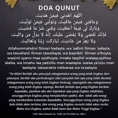 Doa Qunut Sesuai Sunnah Nabi Doa Qunut Subuh Nazilah Bacaan Hukum