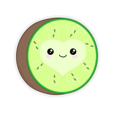 Kiwi Sticker Fruit Sticker Cute Kawaii Kiwi Kiss Cut Sticker Etsy