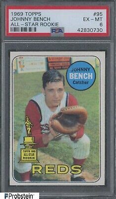 Topps Johnny Bench Cincinnati Reds All Star Rookie Hof Psa