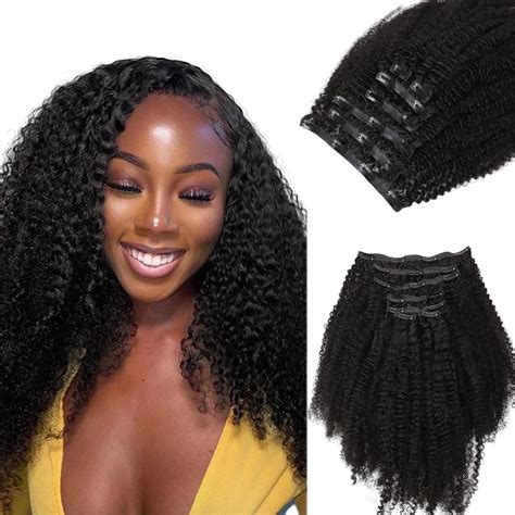 Amazon Lashey Seamless Clip In Hair Extensions Human Hair Afro