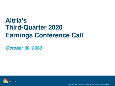 Altria Group, Inc. 2020 Q3 - Results - Earnings Call Presentation (NYSE ...