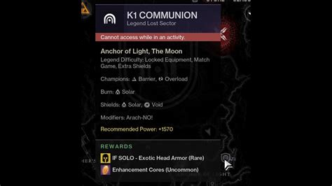 Destiny 2 Master Lost Sector Solo Flawless K1 Communion YouTube