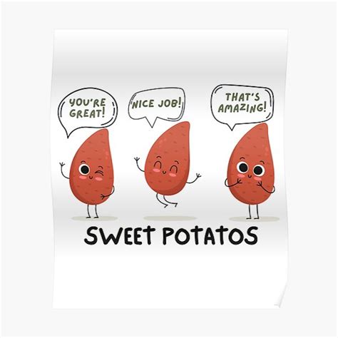 Sweet Potato Vegetable Food Pun Poster For Sale By Elharchi Redbubble