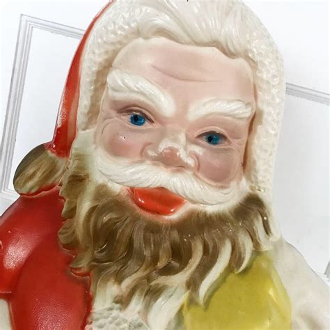 Vintage Santa Blow Mold Light Christmas Blowmold Plastic Etsy