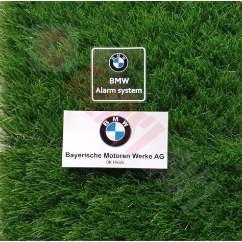 Jual Sticker Bmw Alarm System Ok Pass Set Tempel Dalam Kaca Shopee