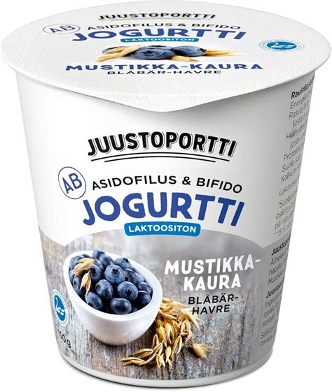 Juustoportti Laktoositon Ab Jogurtti G Mustikka Kaura S Kaupat