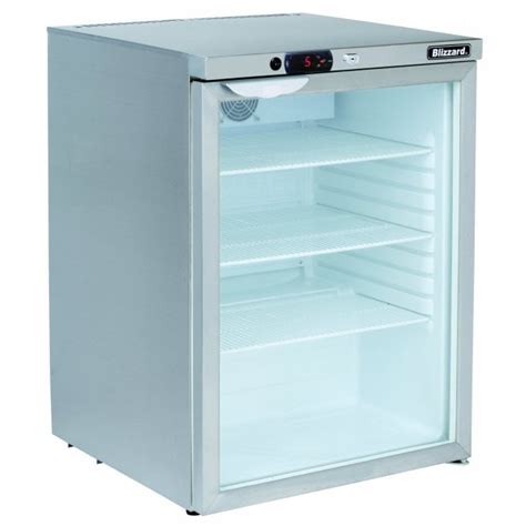 Blizzard Ucr Cr L Stainless Steel Glass Door Undercounter Refrigerator