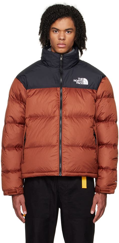 Brown Black Retro Nuptse Down Jacket By The North Face On Sale