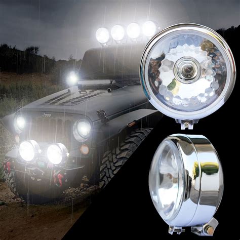 High Power Fog Lights Chrome For Cars Suvs With 13090 Watt Bulbs