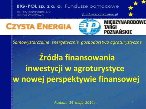 PPT Źródła finansowania inwestycji w agroturystyce w nowej