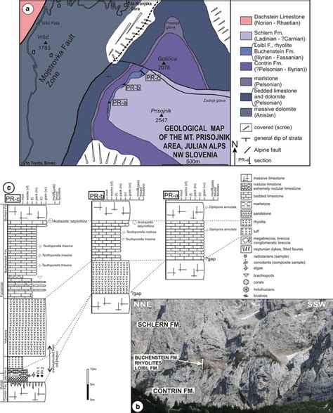 Mt Prisojnik Julian Alps A Geological Sketch Map Of The Mt