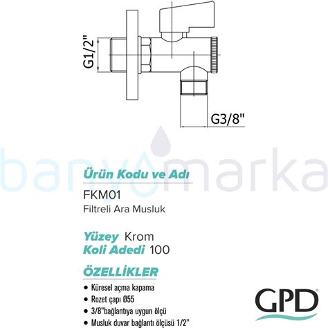 GPD Filtreli Ara Musluk FKM01