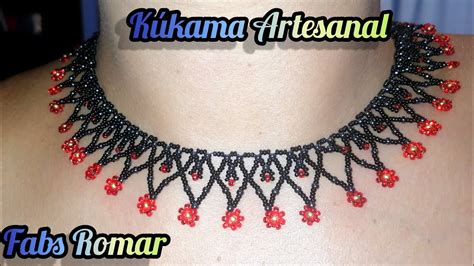 Collar De Chaquira Florecitas Rojas Trabajemos Con Tama Os