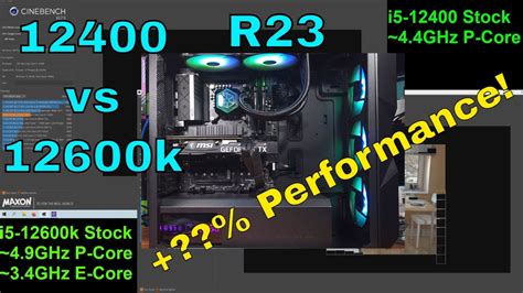 Intel I5 12400 Vs I5 12600K Cinebench R23 YouTube