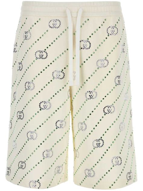 Gucci Crystal Interlocking G Shorts Neutrals FARFETCH