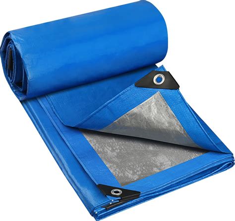 3m X 3m Blue Tarpaulin Ground Sheet Cover Up With Eyelets Waterproof