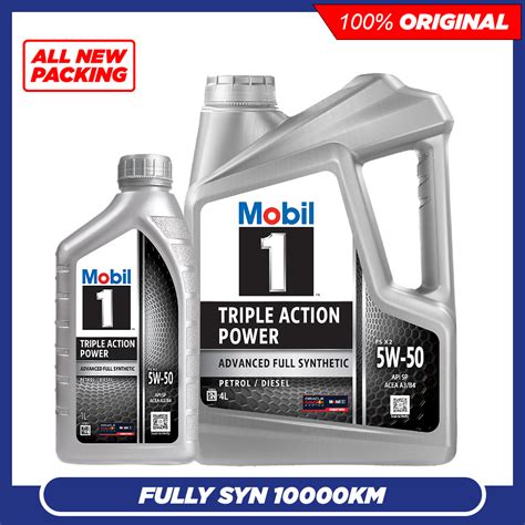 New Packing Mobil 1 Fs X2 Triple Action Power 5w50 Sp Advanced Fully Synthetic 4l1l Engine