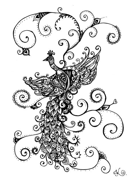 Peacock Henna Style By Koko0117 On Deviantart Zentangle Art Doodle