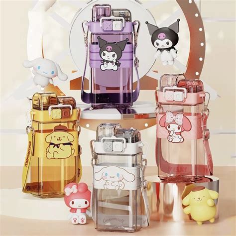 Botella De Pl Stico Sanrioed Melody Onpompurin Kuromi Cinnamoroll Vaso