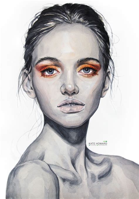 Fashion Woman Face Watercolor Art Print Contemporary Art Etsy