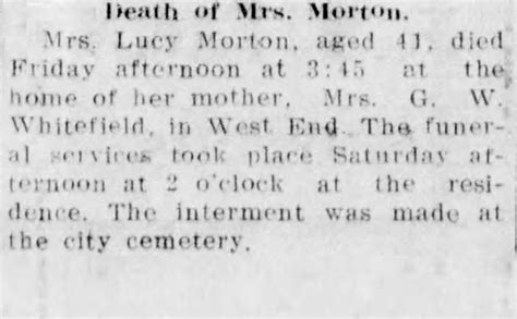 Lucy E Whitefield Morton Find A Grave Memorial