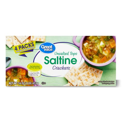 Great Value Unsalted Tops Saltine Crackers Oz Count Walmart