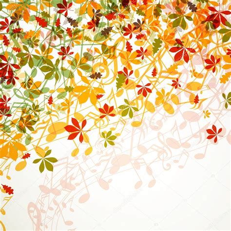 Vector Autumn Music Background With Notes Stock Vector