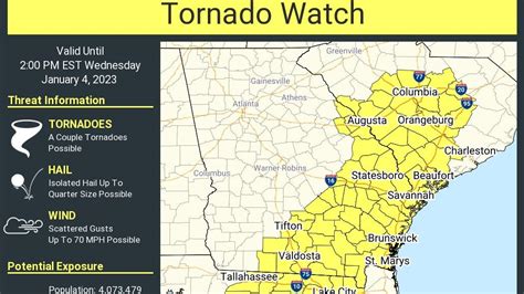 Georgia: Tornado watch, flood warnings issued ahead of strong storms