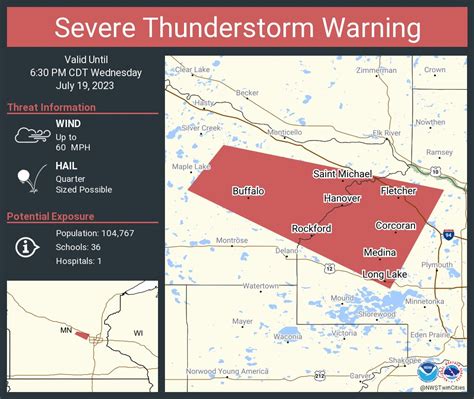 Nws Twin Cities On Twitter Severe Thunderstorm Warning Including