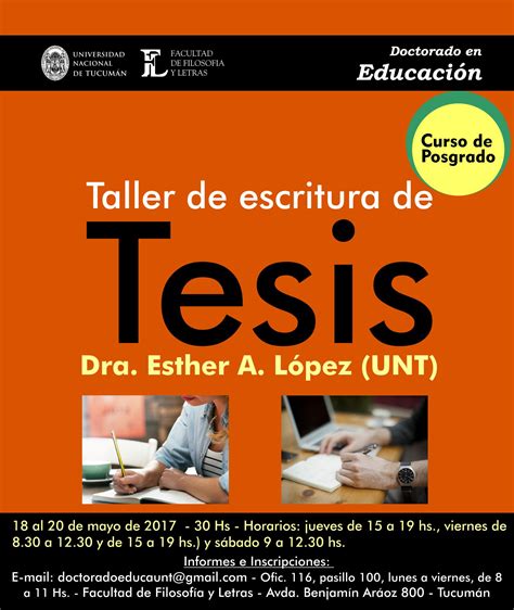 Posgrado Taller De Escritura De Tesis Sitio Oficial Facultad De