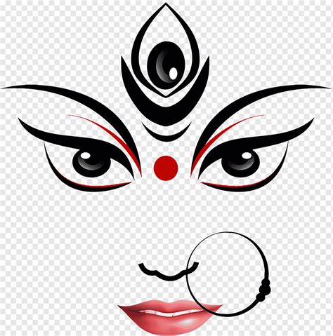 Person Face Illustration Durga Puja Kali Ganesha Drawing Puja White