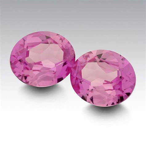 Simulated Pink Tourmaline Oval Faceted Stones