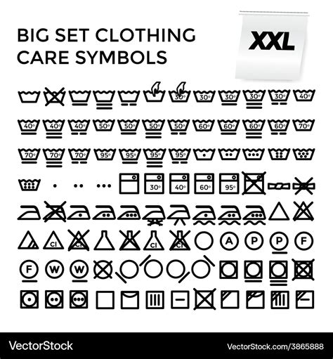 Set clothing care symbols Royalty Free Vector Image