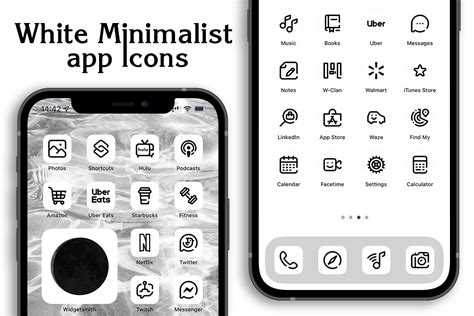 White App Icons For Ios 15 And Android Iphone White Minimalist App Icons