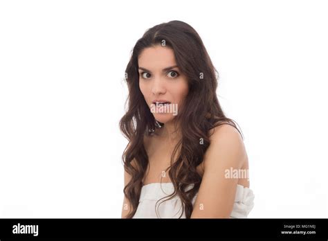 Portrait Of An Angry Brunette Woman Stock Photo Alamy