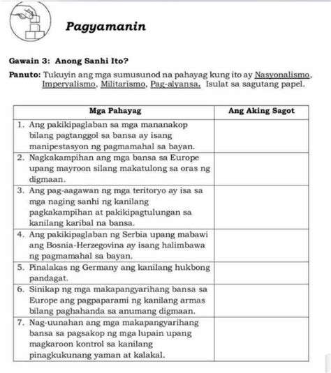 Solved Pagyamanin Gawain Anong Sanhi Ito Panuto Tukuyin Ang Mga