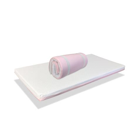 Matelas Bébé Pliant pour lit de Voyage MIMO 60x120 cm COLOR ROSE